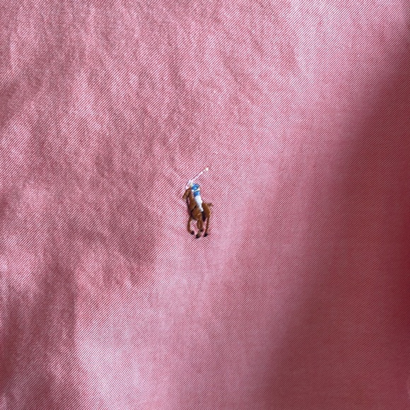 Ralph Lauren Pink Cotton Short Sleeve Dress Shirt Large - Picture 3 of 11